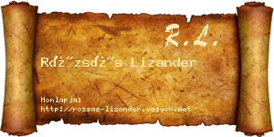 Rózsás Lizander névjegykártya